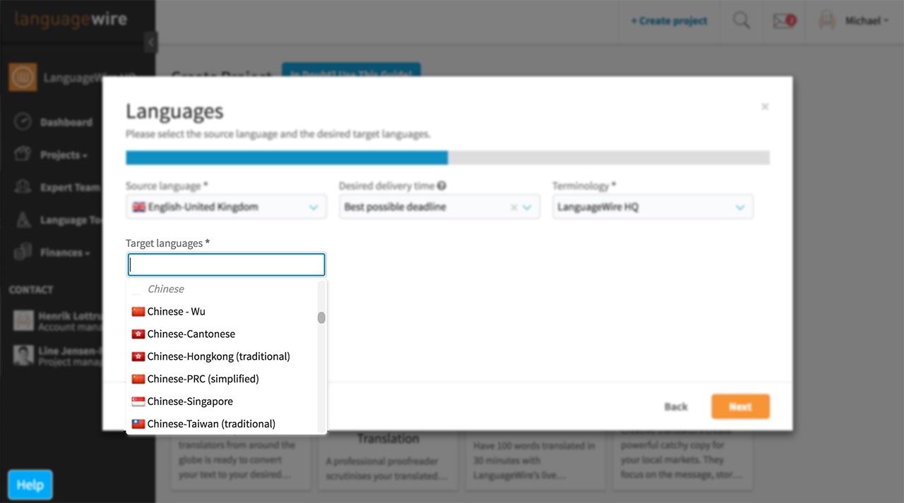 Chinese in LanguageWire