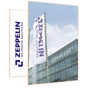 Zeppelin corporate images and logotype superposed