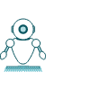 AI-ikon repræsenteret af en robot