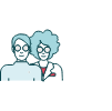 Icône d’expertise humaine, représentée par une illustration avec deux personnes