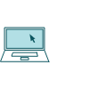 Tech-ikon repræsenteret af en laptop