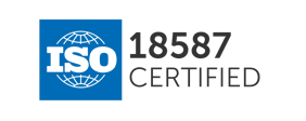 ISO 18587 certification badge