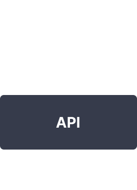 Black button with text in white that says "API"