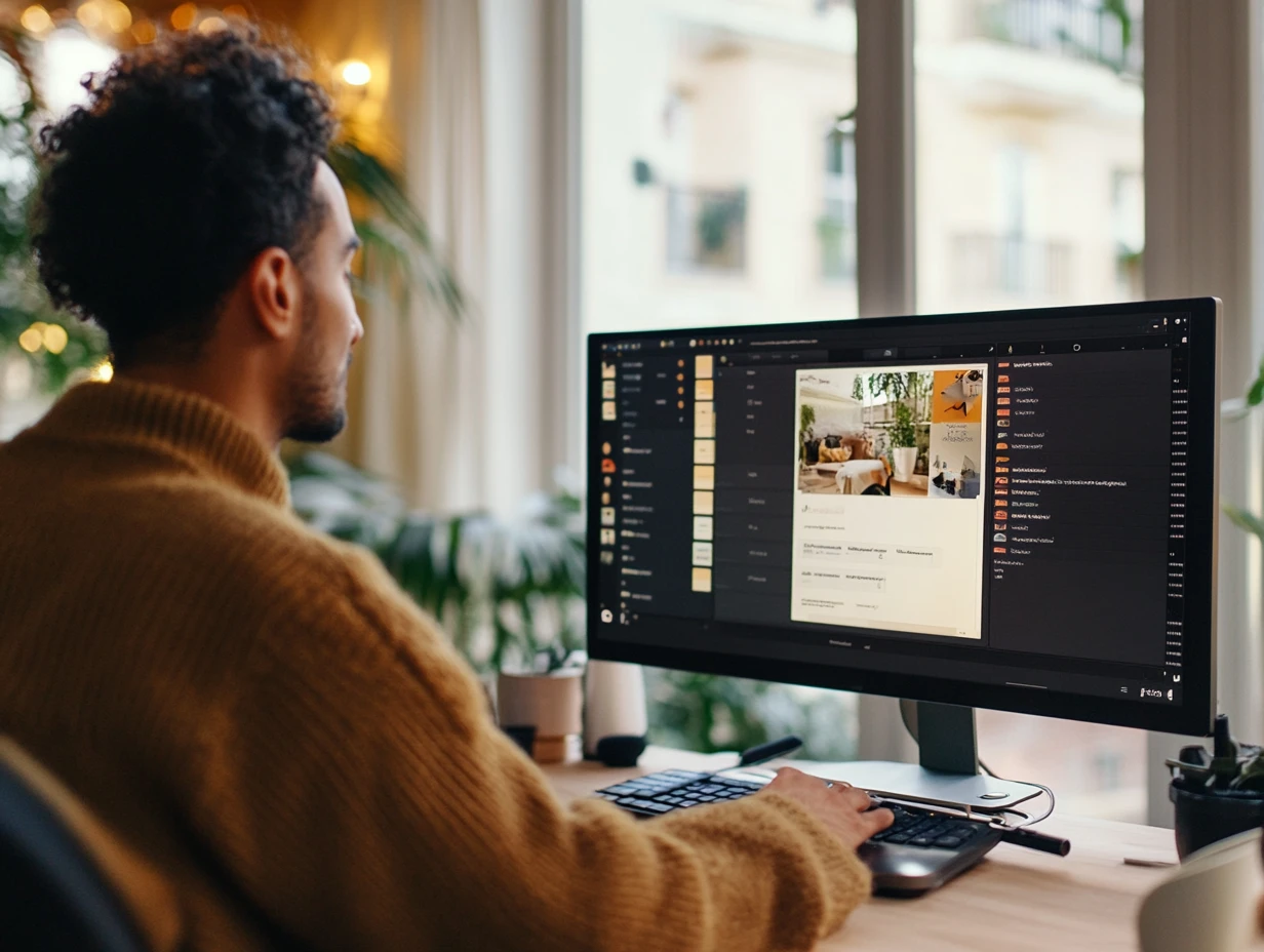 Man sitting in front of a computer