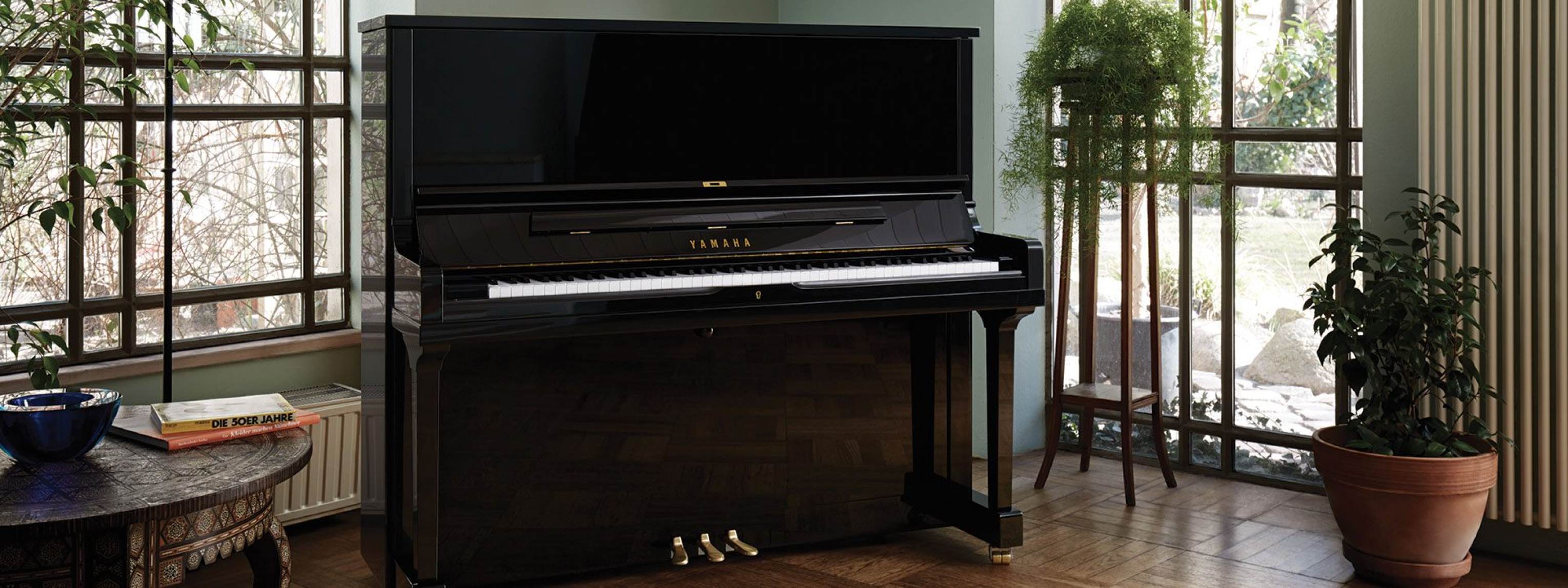 Yamaha piano in a living room
