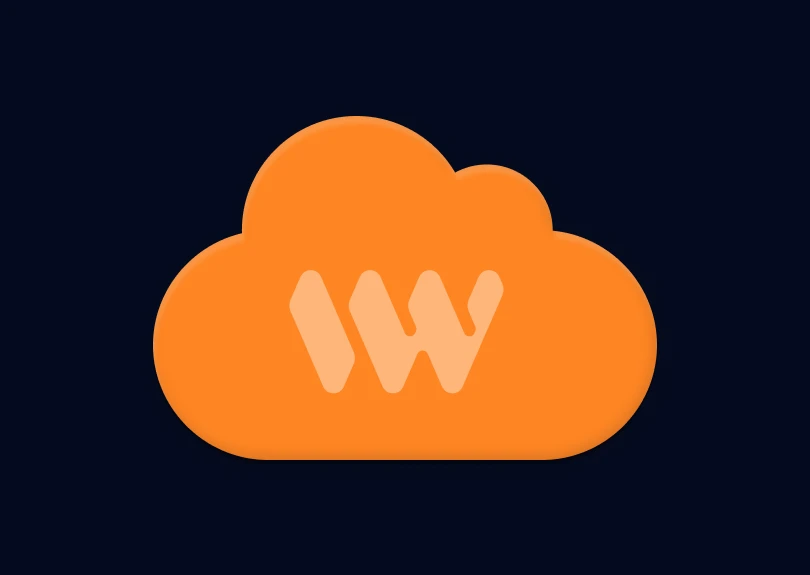 LanguageWire logo in an orange cloud depicting cloud system on an dark blue background